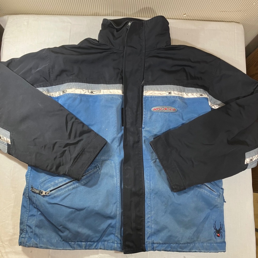 Spyder Team Venom Ski Jacket Mens Medium Blue Black Sierra at Tahoe Y2K Gorpcore
